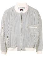 Issey Miyake Pre-owned 1980's Sports Line Striped Bomber - White