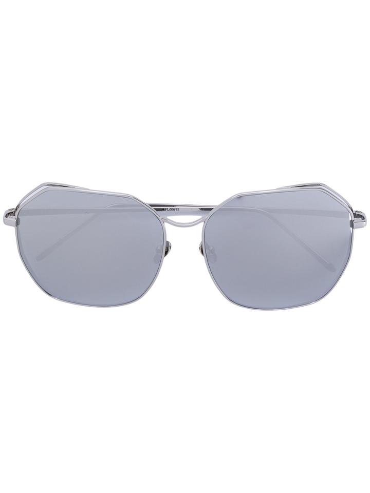 Linda Farrow Embellished Frame Sunglasses - Metallic