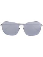 Linda Farrow Embellished Frame Sunglasses - Metallic