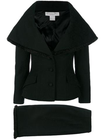 Christian Dior Vintage Cape-like Skirt Suit - Black