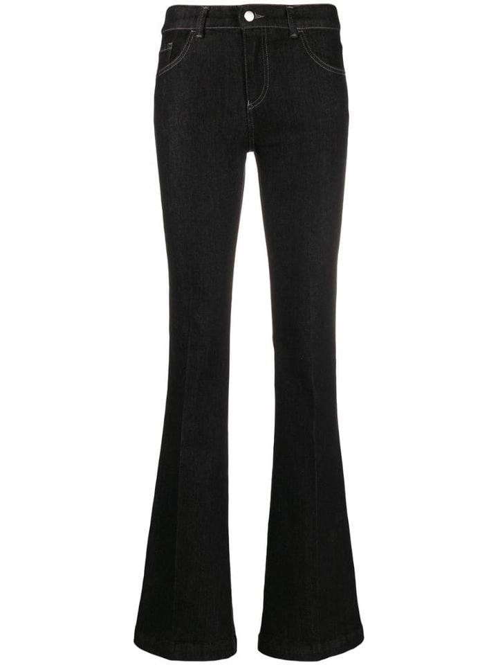 Emporio Armani Flared Mid-rise Jeans - Black