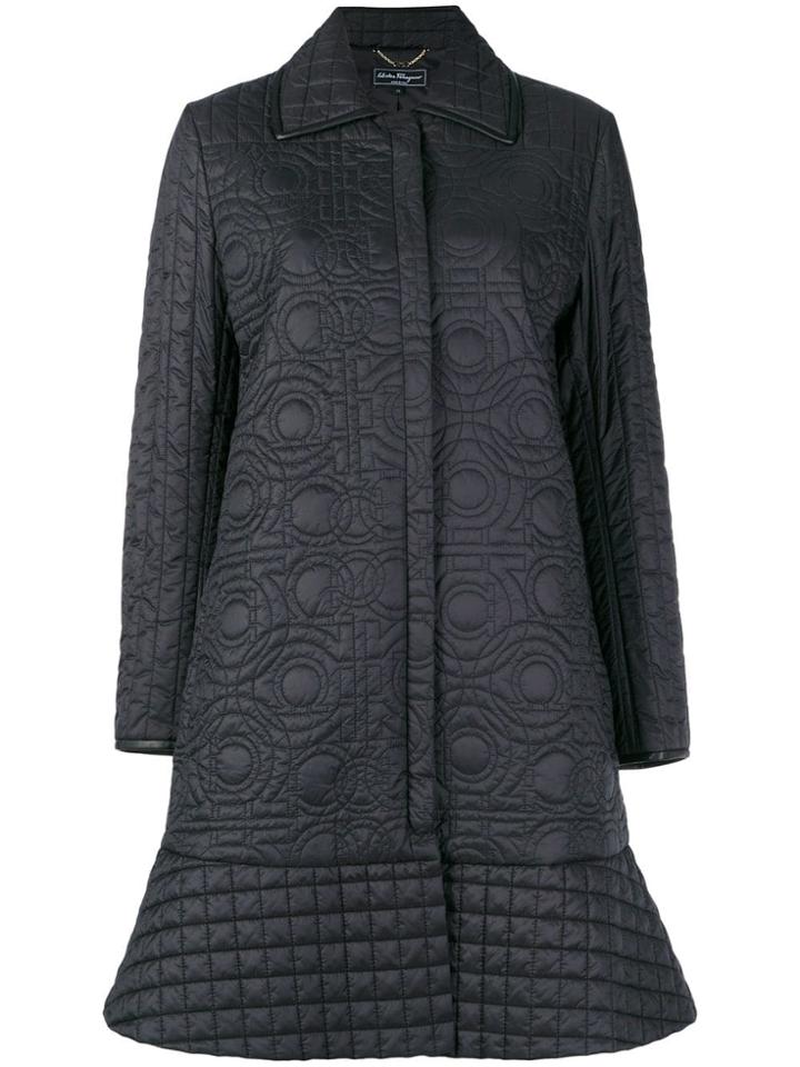 Salvatore Ferragamo Quilted Gancio Coat - Black