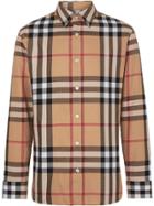 Burberry Check Cotton Flannel Shirt - Yellow