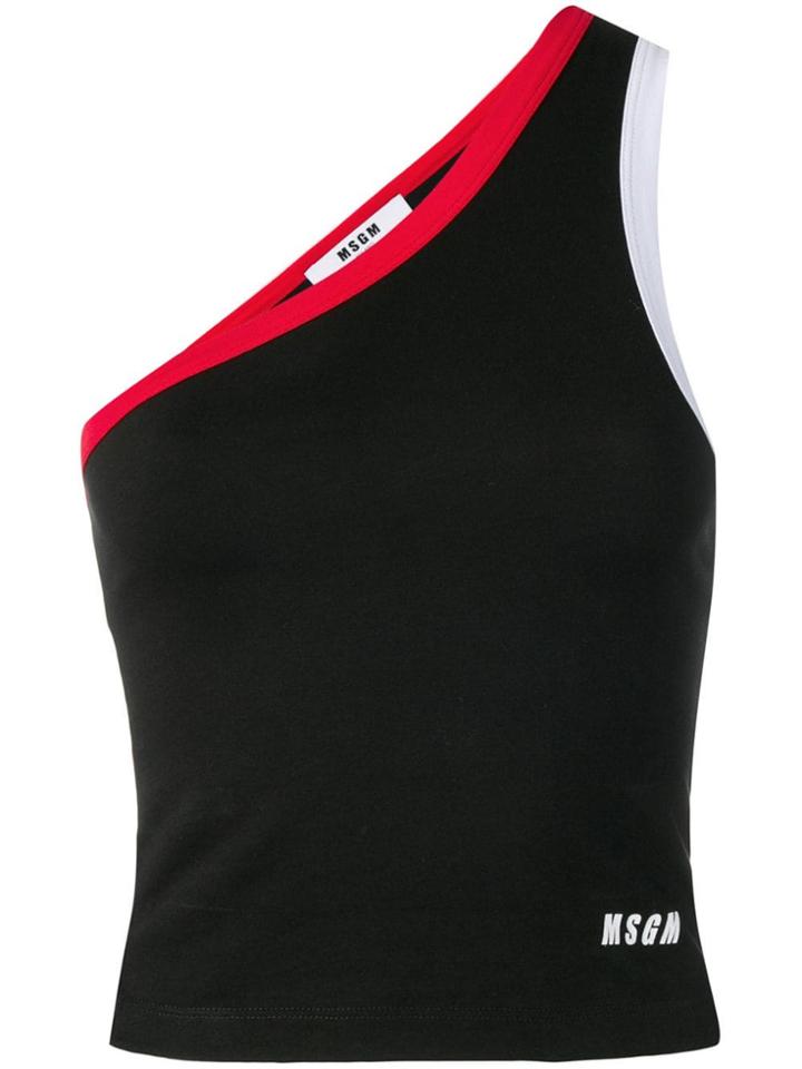 Msgm One-shoulder Vest - Black
