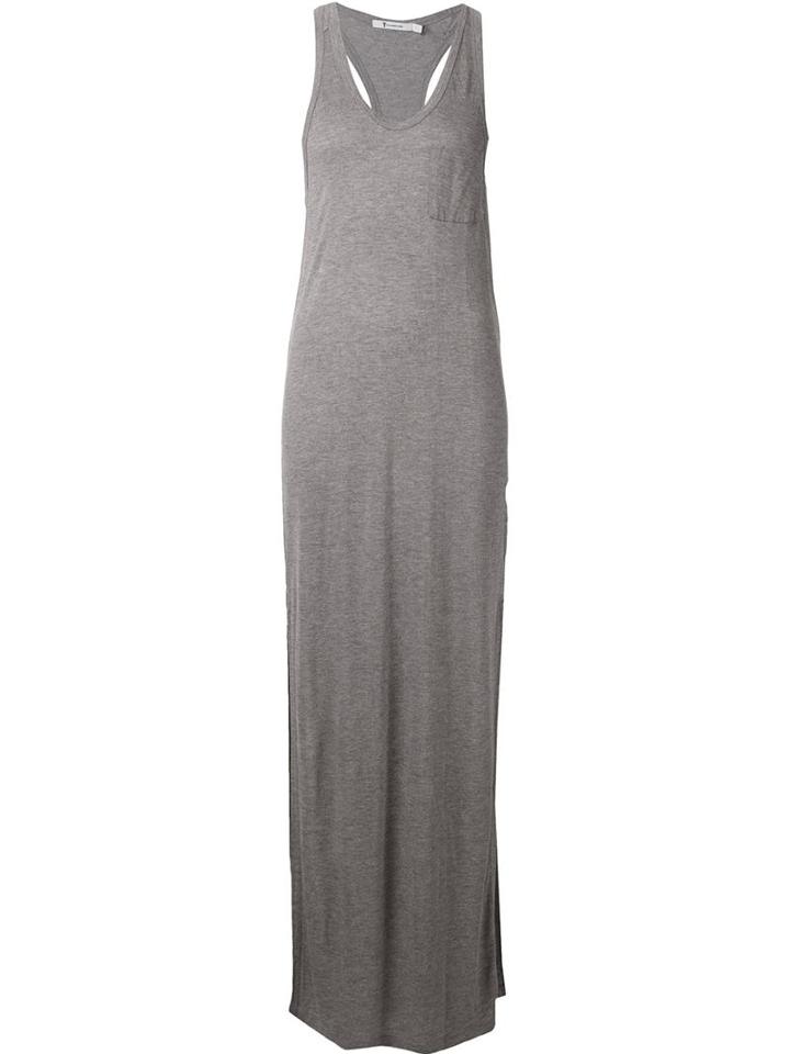 T By Alexander Wang Long Tank Dress, Women's, Size: Medium, Grey, Rayon