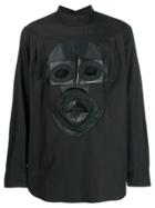 Comme Des Garçons Shirt Embroidered Mask Shirt - Black