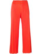Pleats Please By Issey Miyake Pleated Cropped Trousers - Yellow &