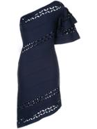 Self-portrait One Shoulder Cut Out Detail Dress - Blue