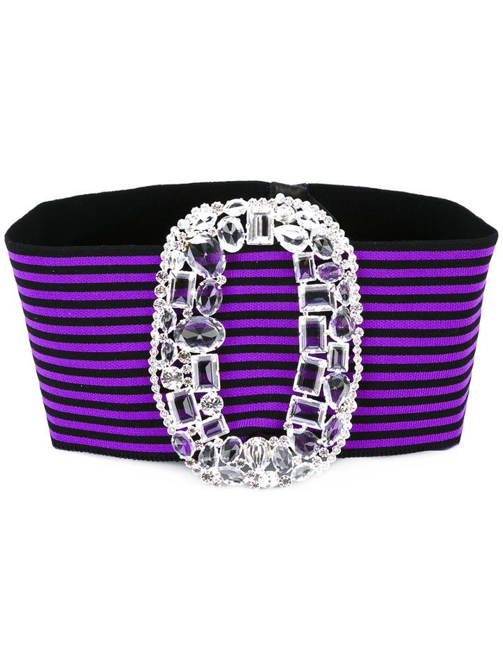Alessandra Rich - Buckled Headband - Women - Cotton/polyester/spandex/elastane - One Size, Pink/purple, Cotton/polyester/spandex/elastane