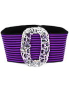 Alessandra Rich - Buckled Headband - Women - Cotton/polyester/spandex/elastane - One Size, Pink/purple, Cotton/polyester/spandex/elastane