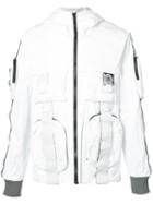 Christopher Raeburn Hooded Zip Jacket, Men's, Size: Large, White, Cotton/polyethylene