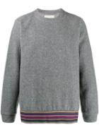 Corelate Striped Hem Sweater - Grey
