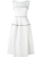 Talbot Runhof - Textured Panel Dress - Women - Polyester/acetate/cupro - 42, White, Polyester/acetate/cupro