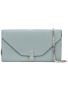 Valextra Chain Strap Clutch, Women's, Blue, Calf Leather