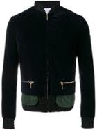Kolor Layered Bomber Jacket, Men's, Size: 3, Blue, Cotton/polyester