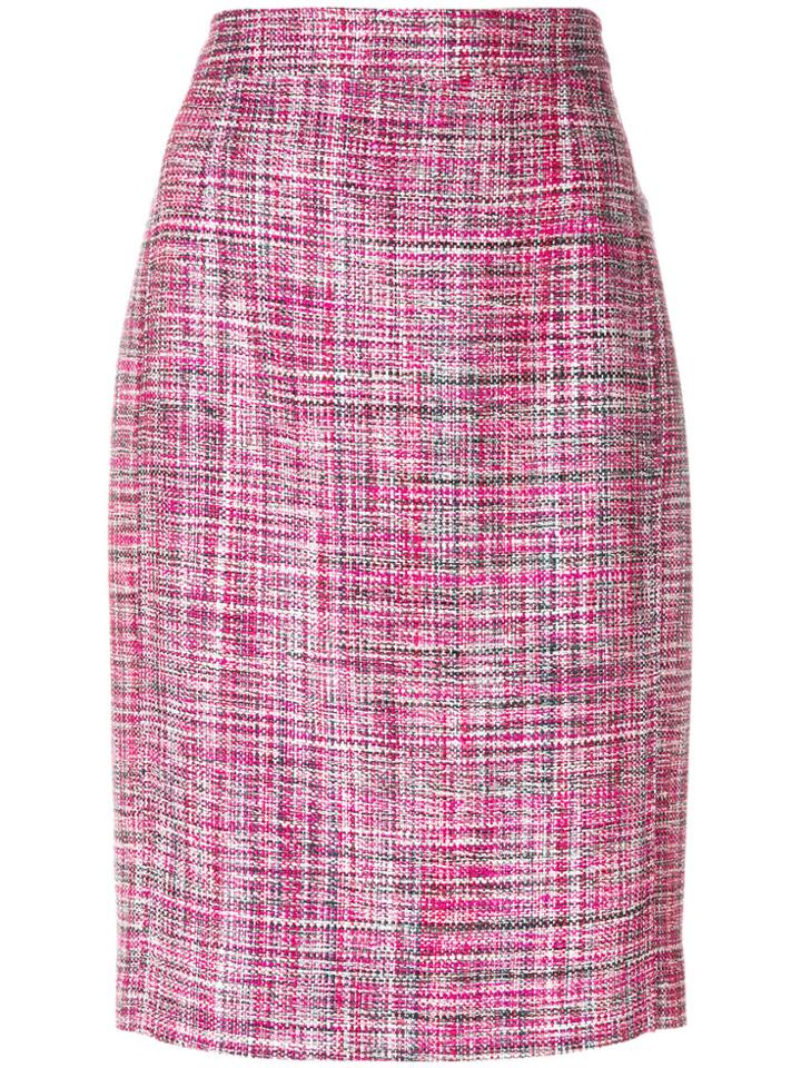 Akris Punto Bouclé Pencil Skirt - Pink & Purple