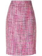 Akris Punto Bouclé Pencil Skirt - Pink & Purple