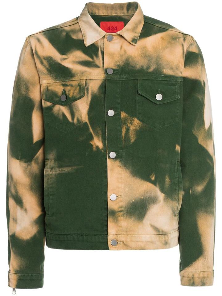424 424 X Armes Bleach Denim Jacket - Green