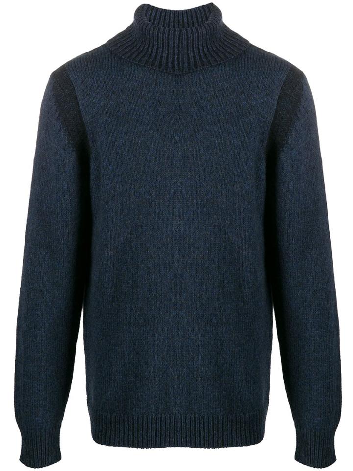 Roberto Collina Mottled Weave Turtleneck Jumper - Blue