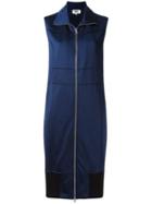 Mm6 Maison Margiela Sleveless Zip-up Dress, Women's, Size: Xs, Blue, Polyester/cotton/spandex/elastane