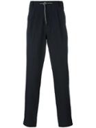 Brunello Cucinelli Pinstripe Straight Trousers, Men's, Size: 52, Blue, Cotton/acetate/cupro