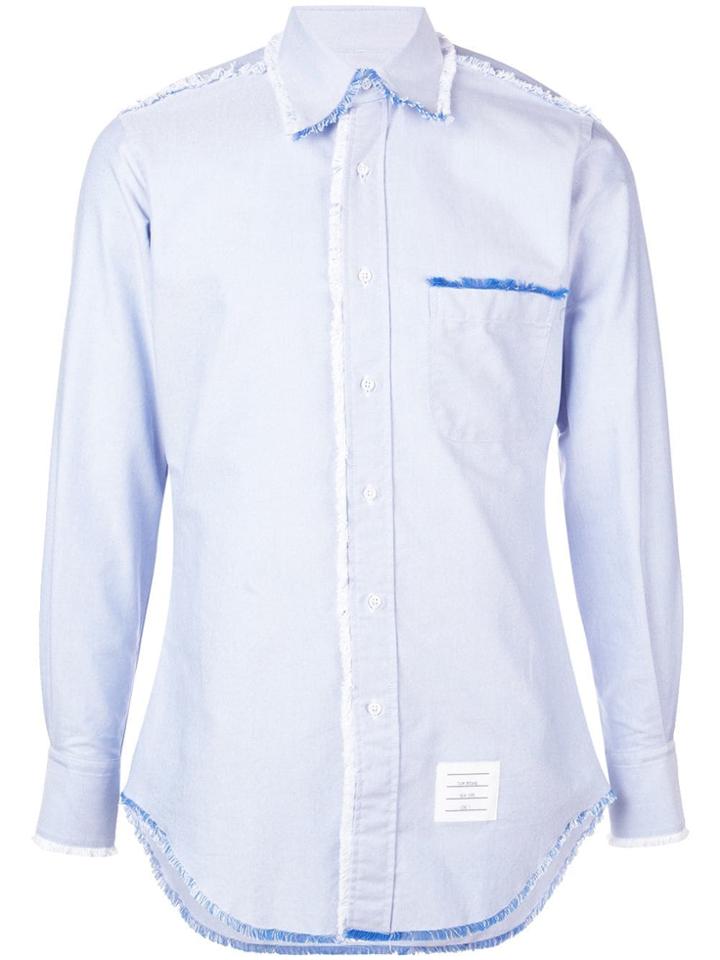Thom Browne Frayed Hem Shirt - Blue