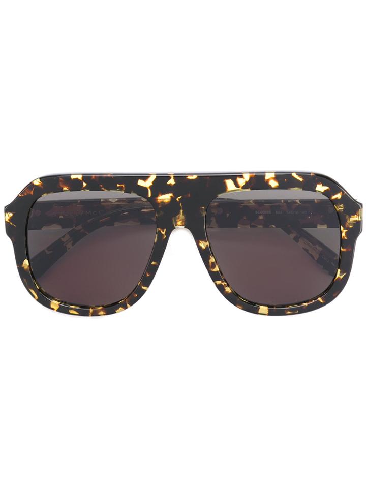 Stella Mccartney Eyewear Chain-trimmed Visor Sunglasses - Brown