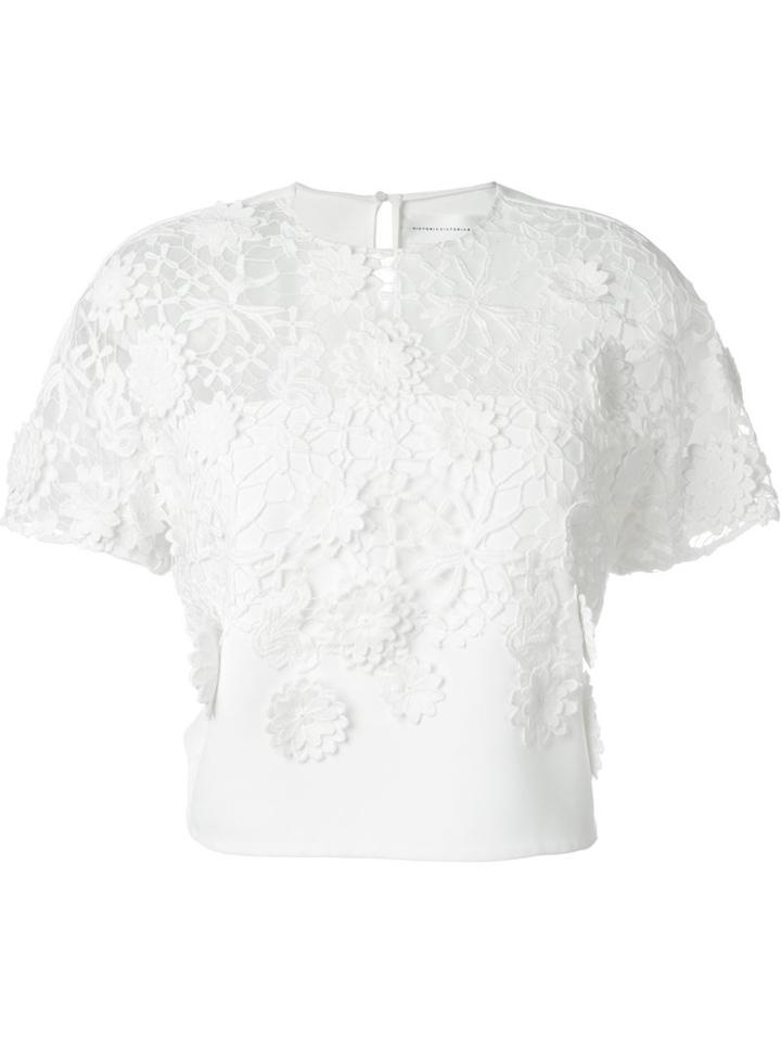 Victoria Beckham Floral Crochet Top