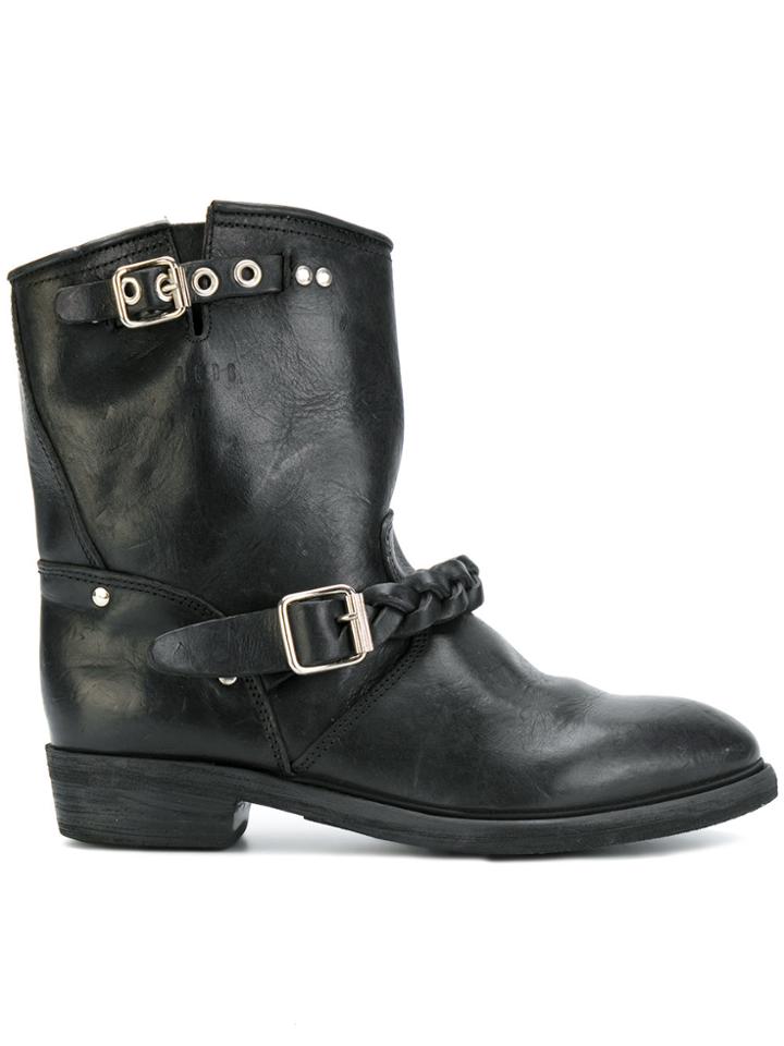 Golden Goose Deluxe Brand Buckle Up Ankle Boots - Black