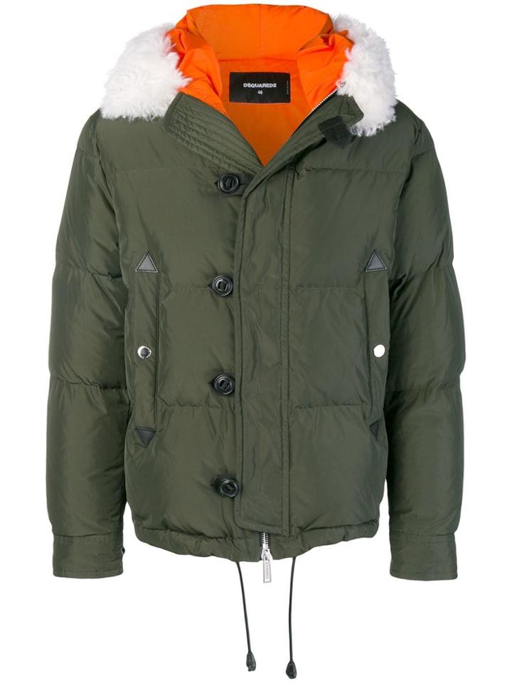 Dsquared2 Button Padded Jacket - Green