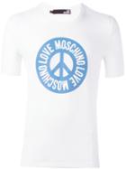 Love Moschino Peace & Logo Print T-shirt