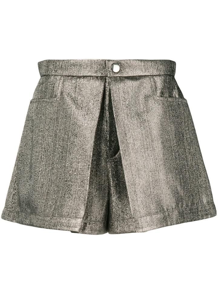 Chloé Inverted Pleat Shorts - Metallic