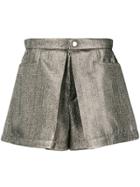 Chloé Inverted Pleat Shorts - Metallic
