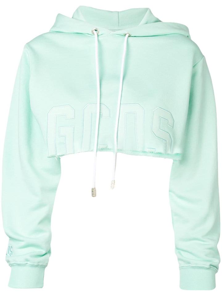 Gcds Cropped Hooded Sweatshirt - Green