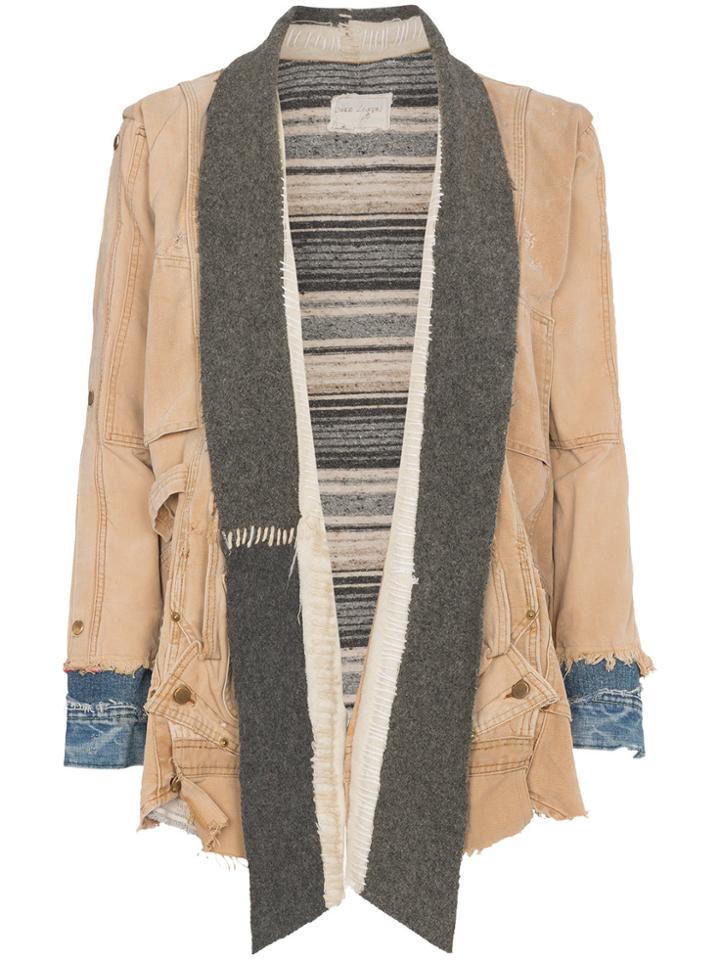 Greg Lauren Carhartt Blanket Stripe Kimono Jacket - Nude & Neutrals
