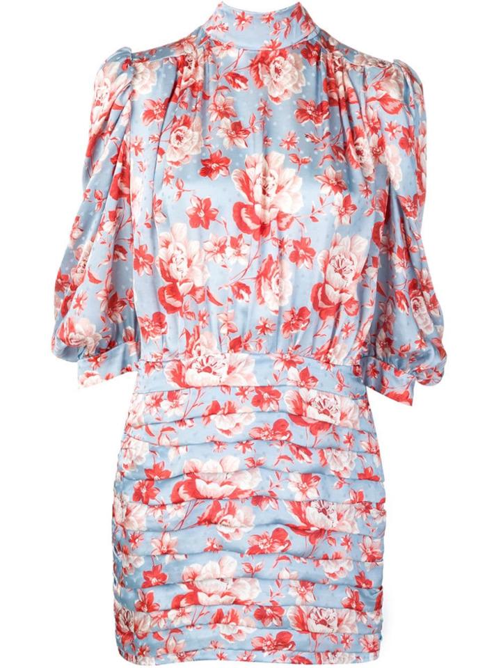 Magda Butrym Floral Print Fitted Dress - Blue