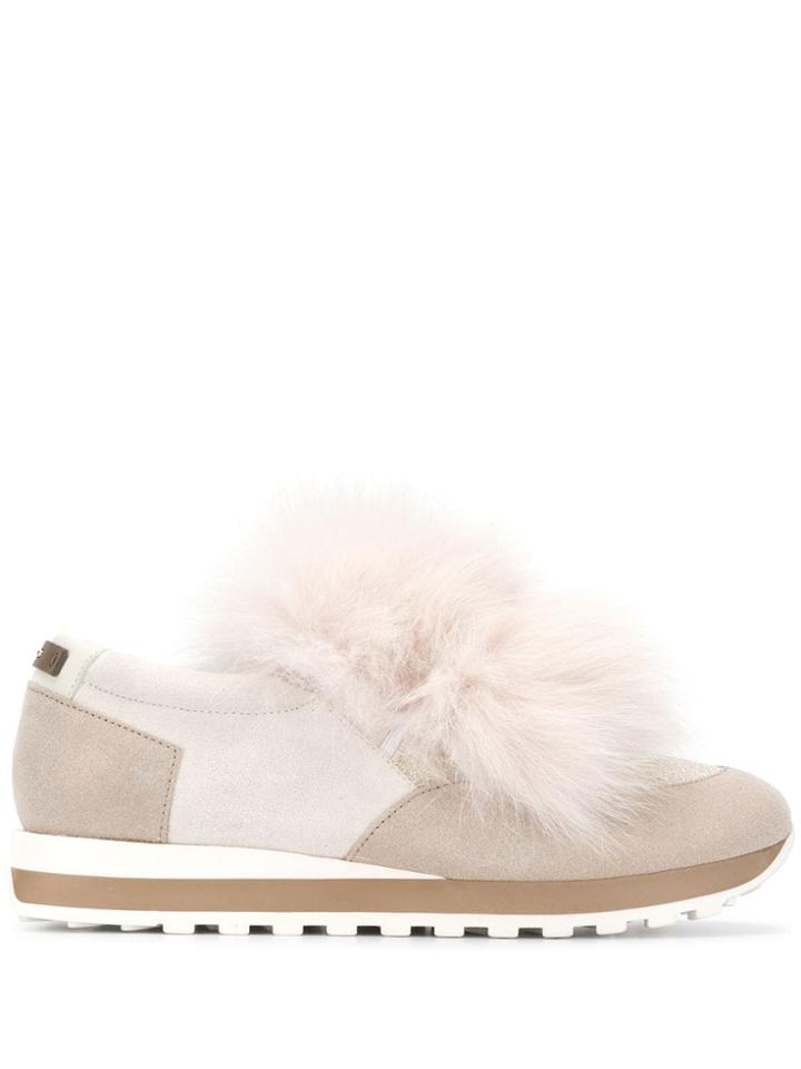 Peserico Glitter Panel Slip-on Sneakers - Neutrals