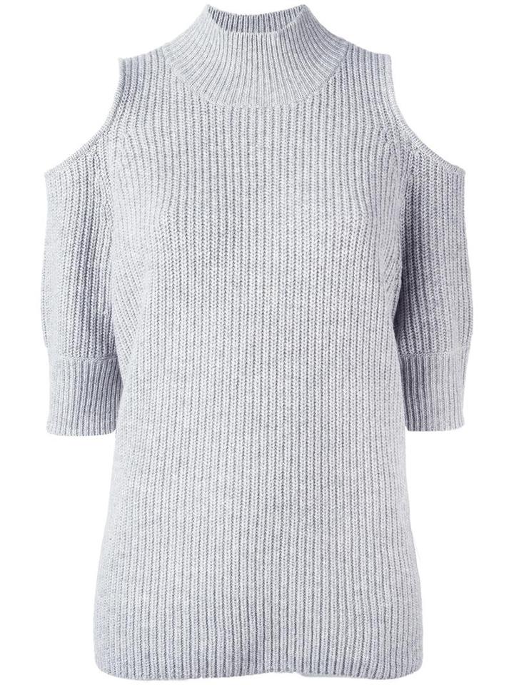 Zoe Jordan Cold Shoulder Jumper, Women's, Size: Small, Grey, Cashmere/wool