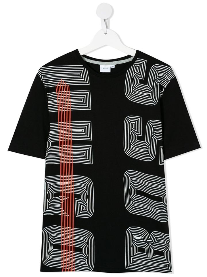 Boss Kids Printed Logo T-shirt - Black