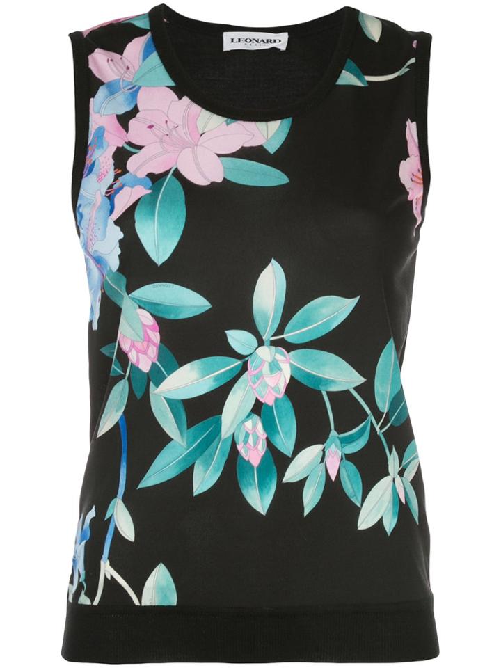 Leonard Camelia Vest Top - Black