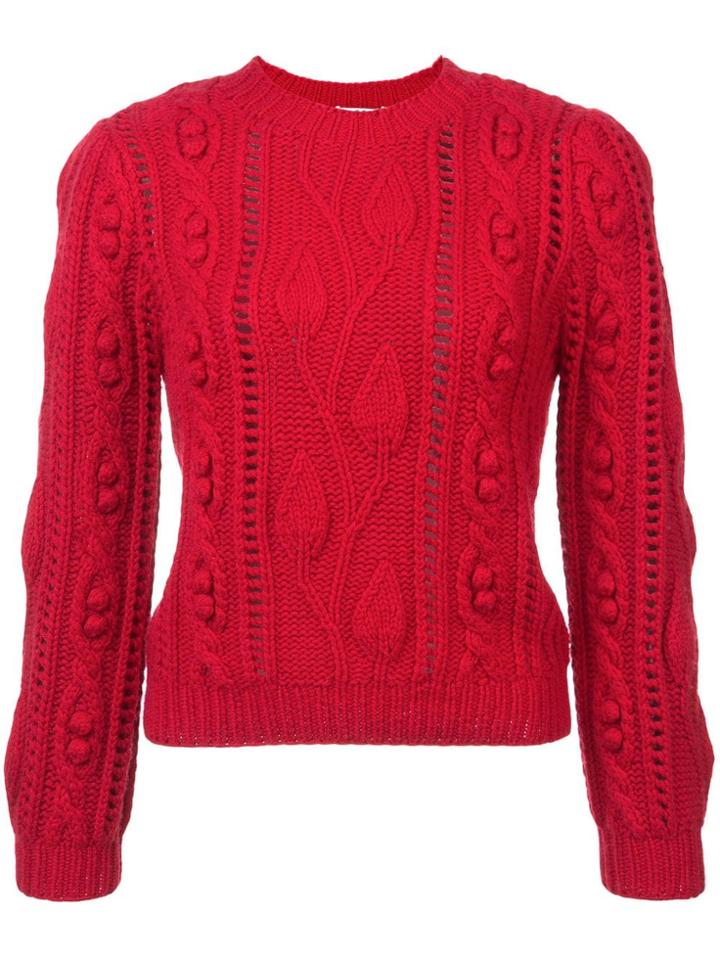 Co Cable Knit Jumper - Red