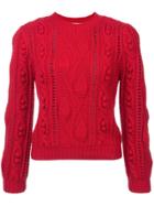 Co Cable Knit Jumper - Red