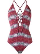 Brigitte Printed Swimsuit, Women's, Size: Medium, Elastodiene/polyamide