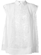 Rochas Embroidered Panel Detail Top - White