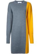 Le Ciel Bleu Colour Block Dress, Women's, Size: 36, Grey, Acrylic/wool