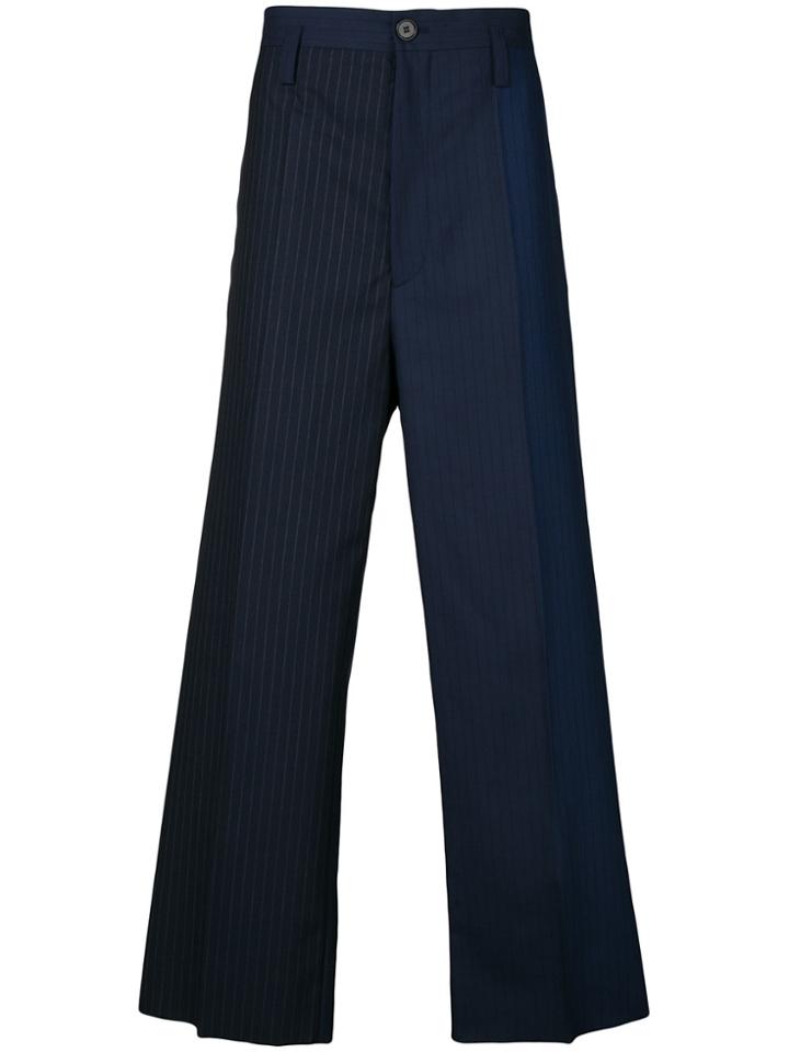 Marni Loose Fit Striped Chinos - Blue