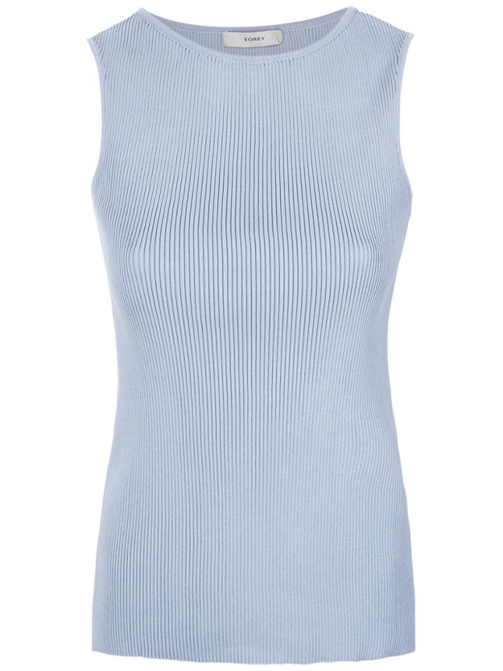 Egrey Ribbed Eliana Knit Blouse - Blue