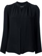 Derek Lam Band Collar Shirt, Women's, Size: 42, Black, Silk