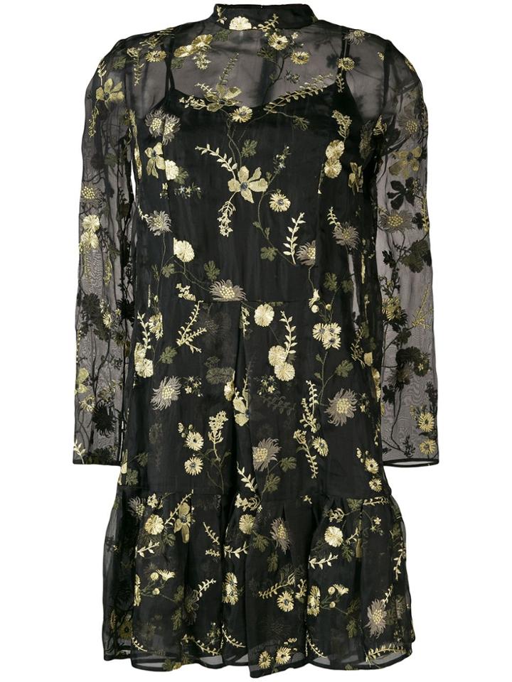 Erdem Cosima Layered Mini Dress - Black