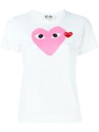 Comme Des Garçons Play Signature Heart Print T-shirt, Women's, Size: Large, White, Cotton